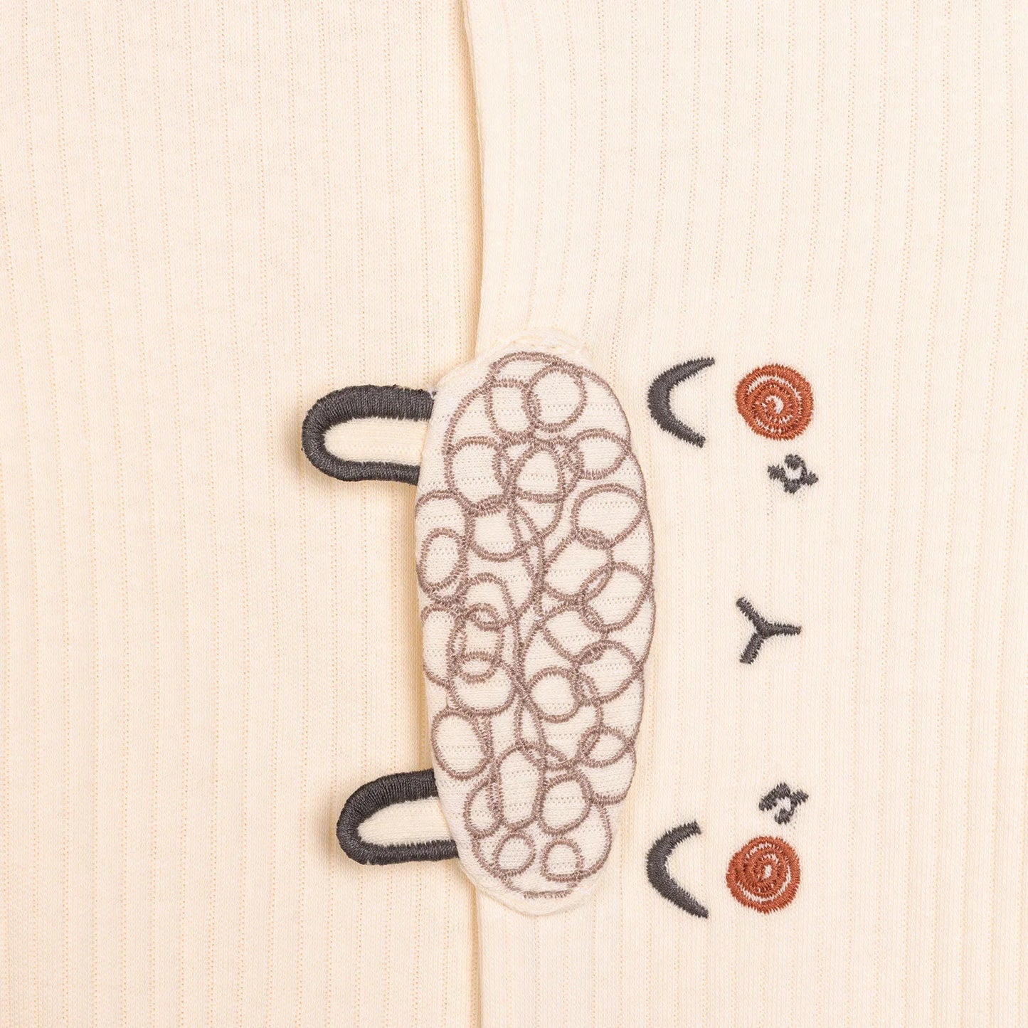 Bebetto Newborn Organic Little Lamp Footed Jumpsuit - Ecru