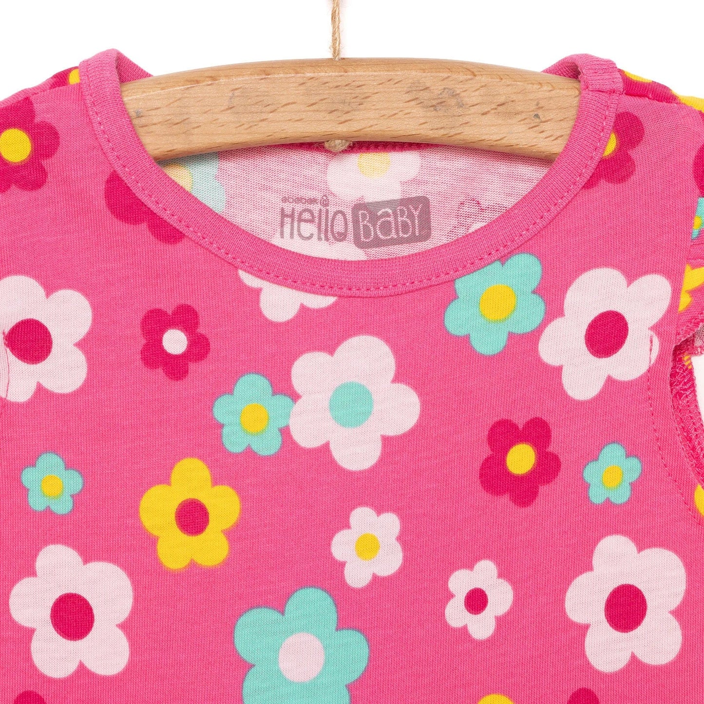 HelloBaby Basic Girl Daisy Patterned Dress - Pink