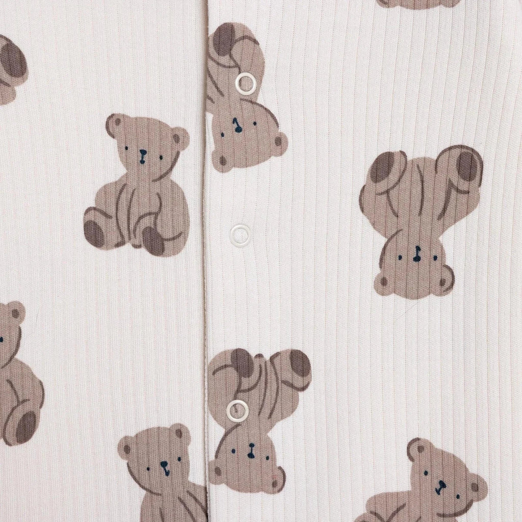 HelloBaby Bear Print Long Sleeve Footed Baby Sleepsuit (Newborn to 6-9 Months)