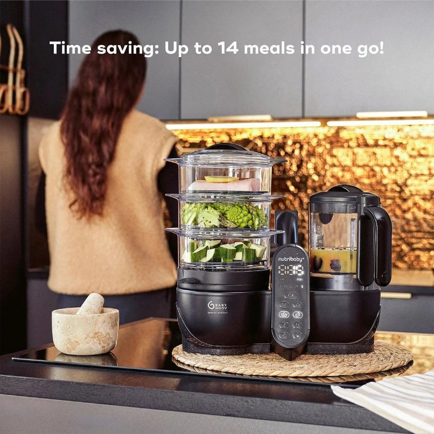 Babymoov Nutribaby (+) XL 6-in-1 Baby Food Maker - Black Edition