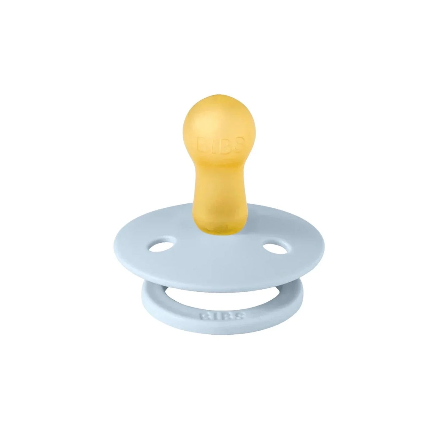 BIBS Block Latex Soothers 6+ months Pack of 2 - Baby Blue & Dusty Blue