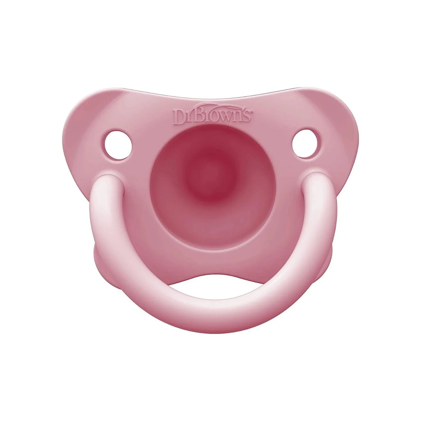 Dr. Brown's One Piece Silicone Soother 0+ months Pack of 2 - Pink