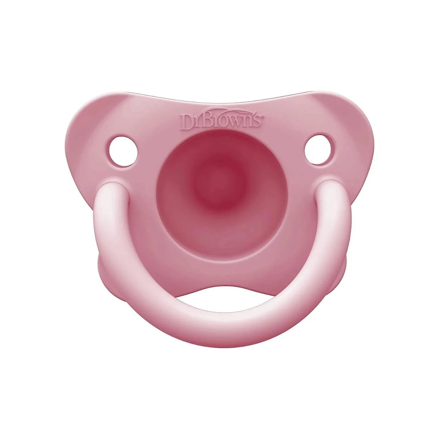 Dr. Brown's One Piece Silicone Soother 0+ months Pack of 2 - Pink