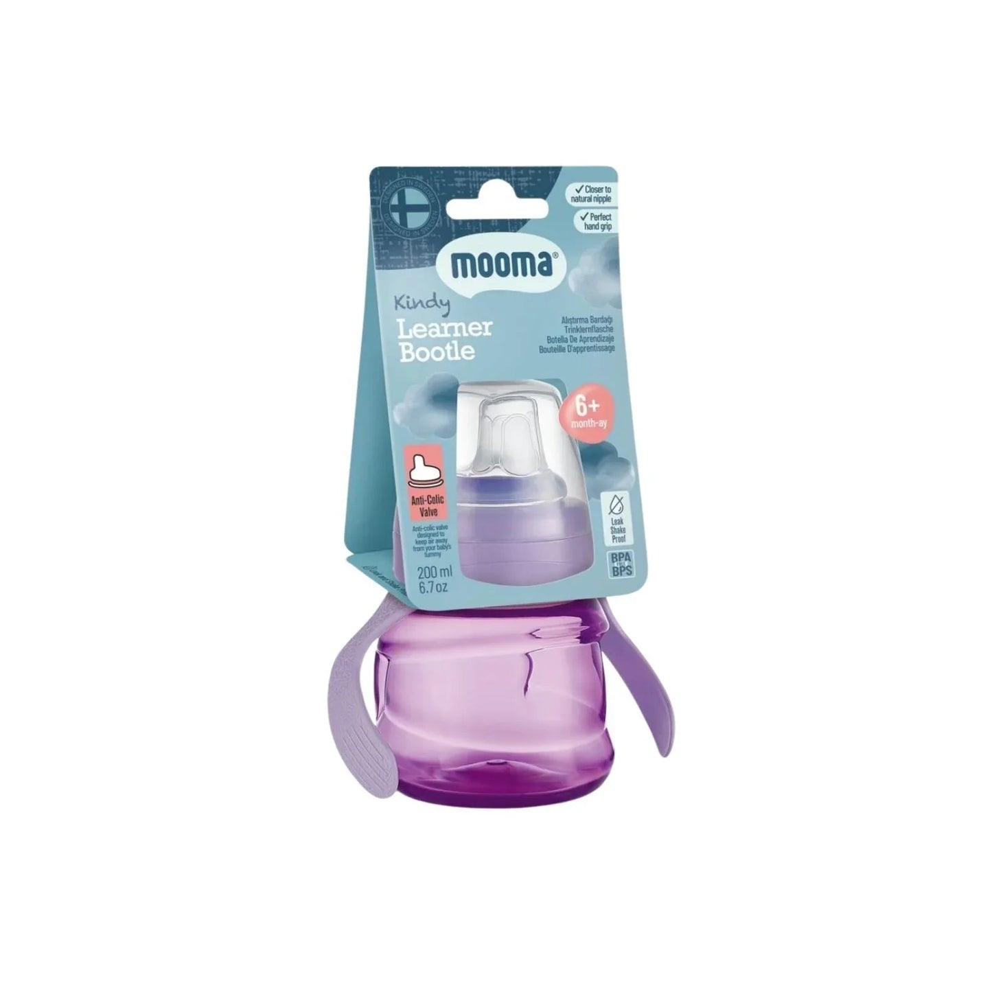 Mooma Kindy Learner Bottle 200ml - Purple