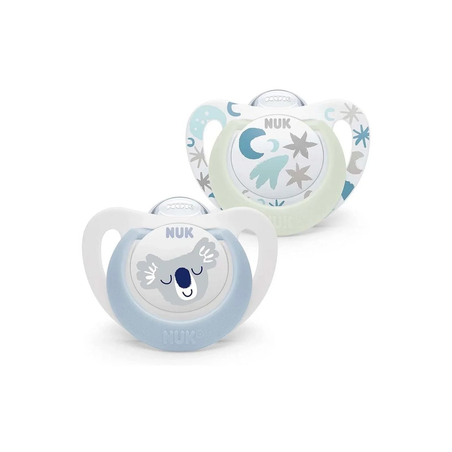 NUK Star Day & Night Soother 0-6 months Pack of 2 - Blue