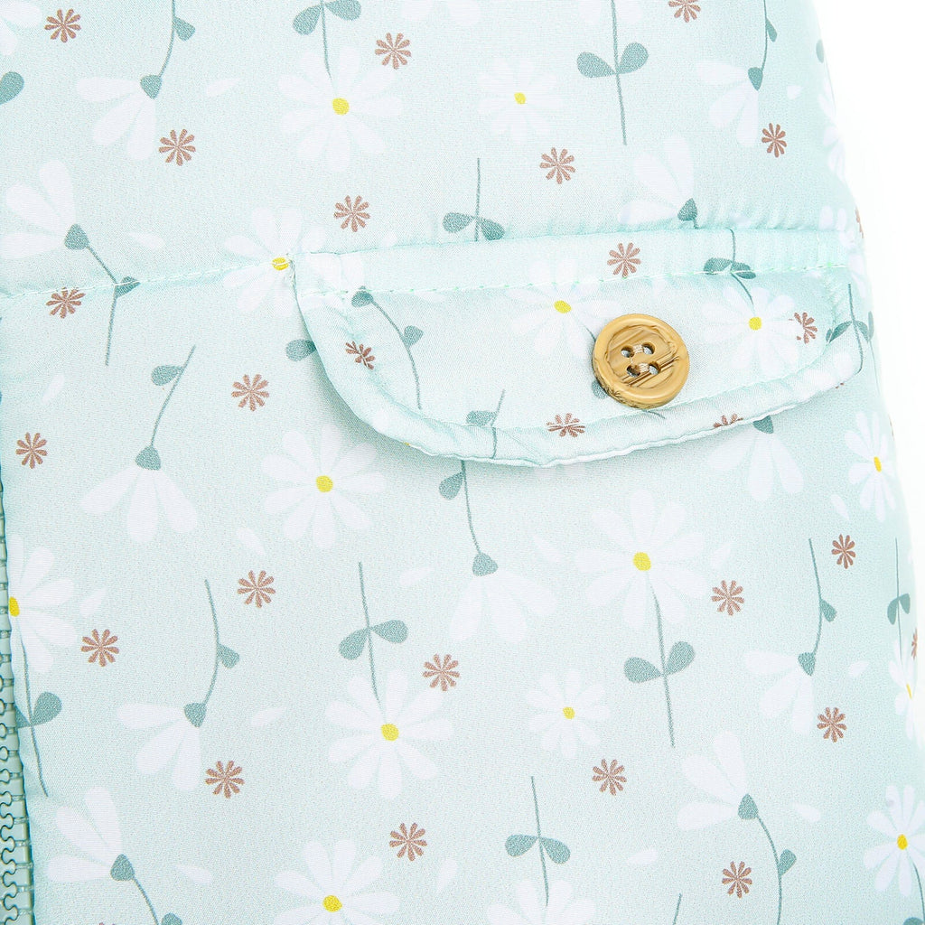 BabyZ Winter Girl Daisy Inflatable Vest - Light Green