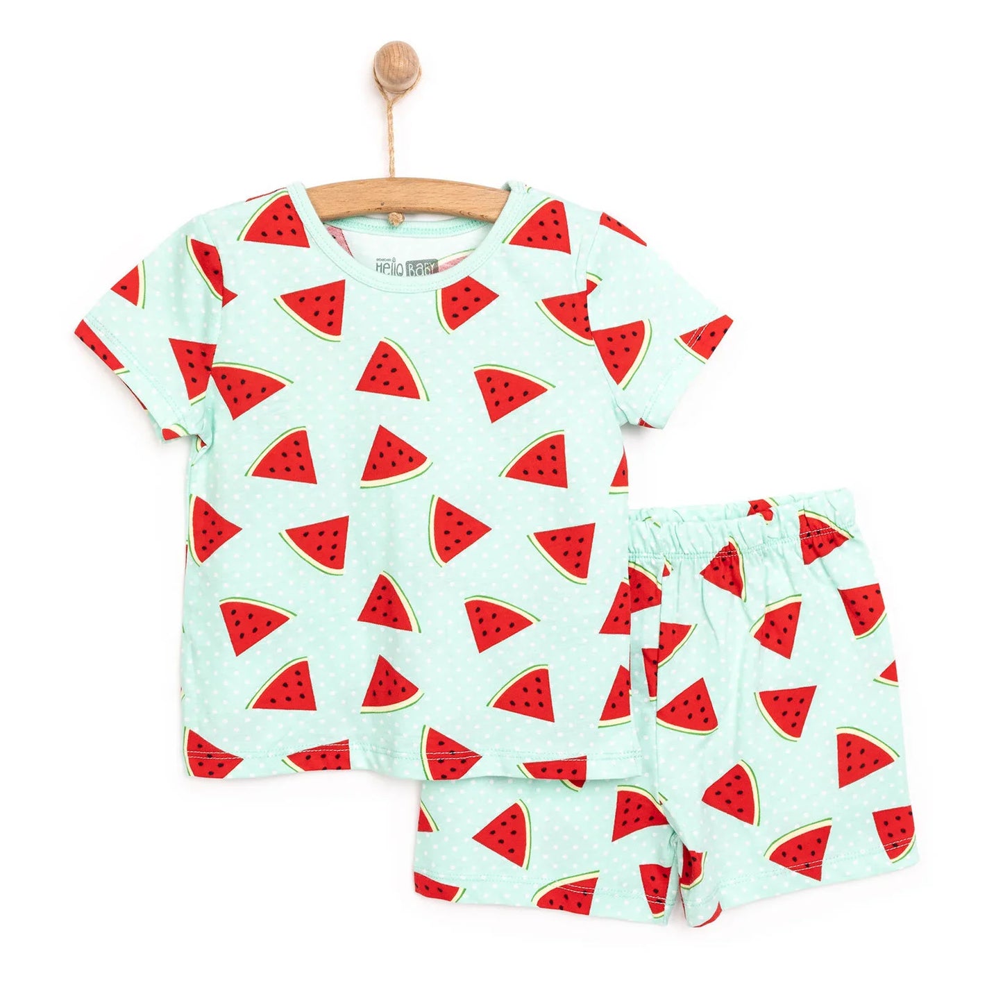 HelloBaby Baby Girl Short Sleeve Pyjamas Set - Blue