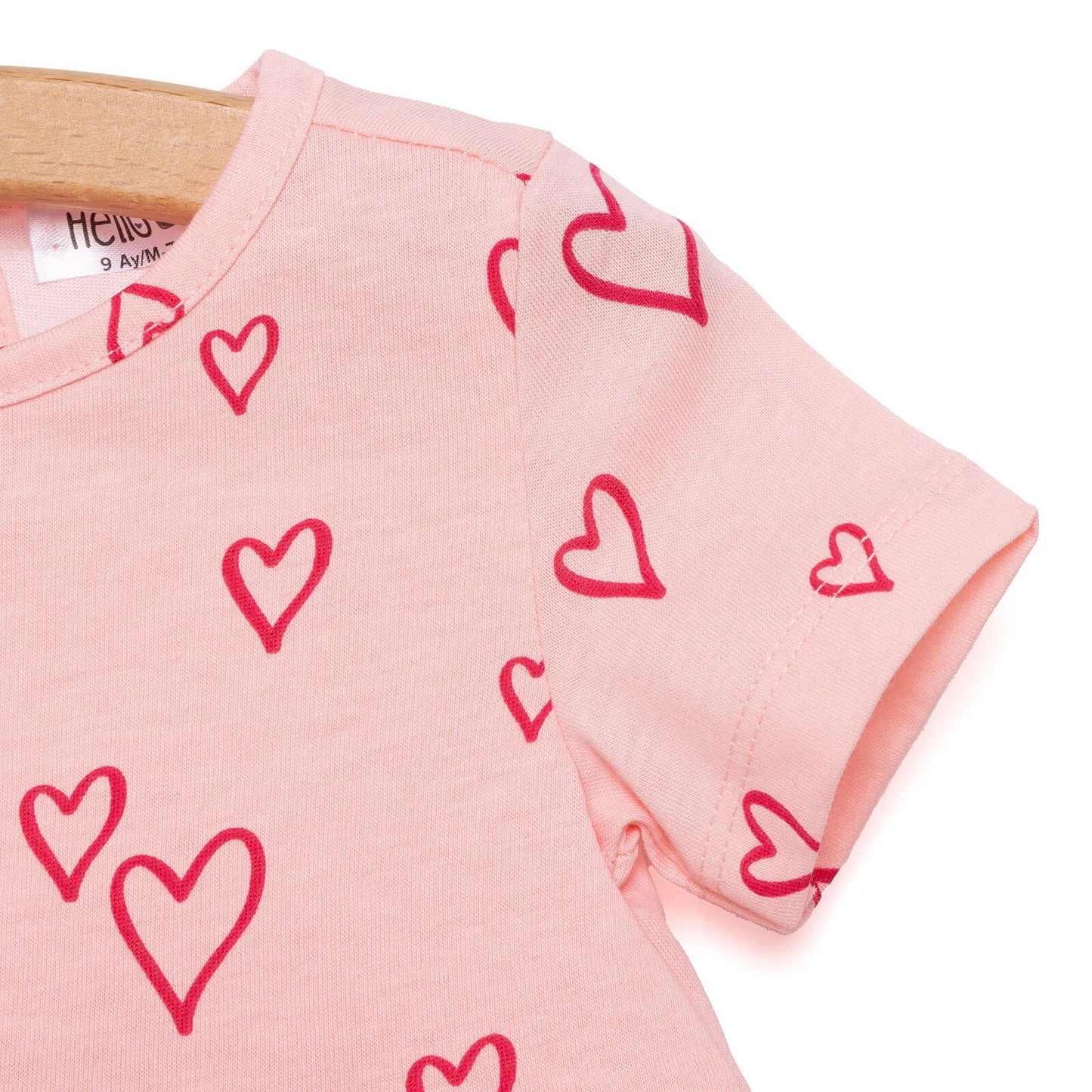 HelloBaby Basic Girl Heart Patterned Dress - Light Pink