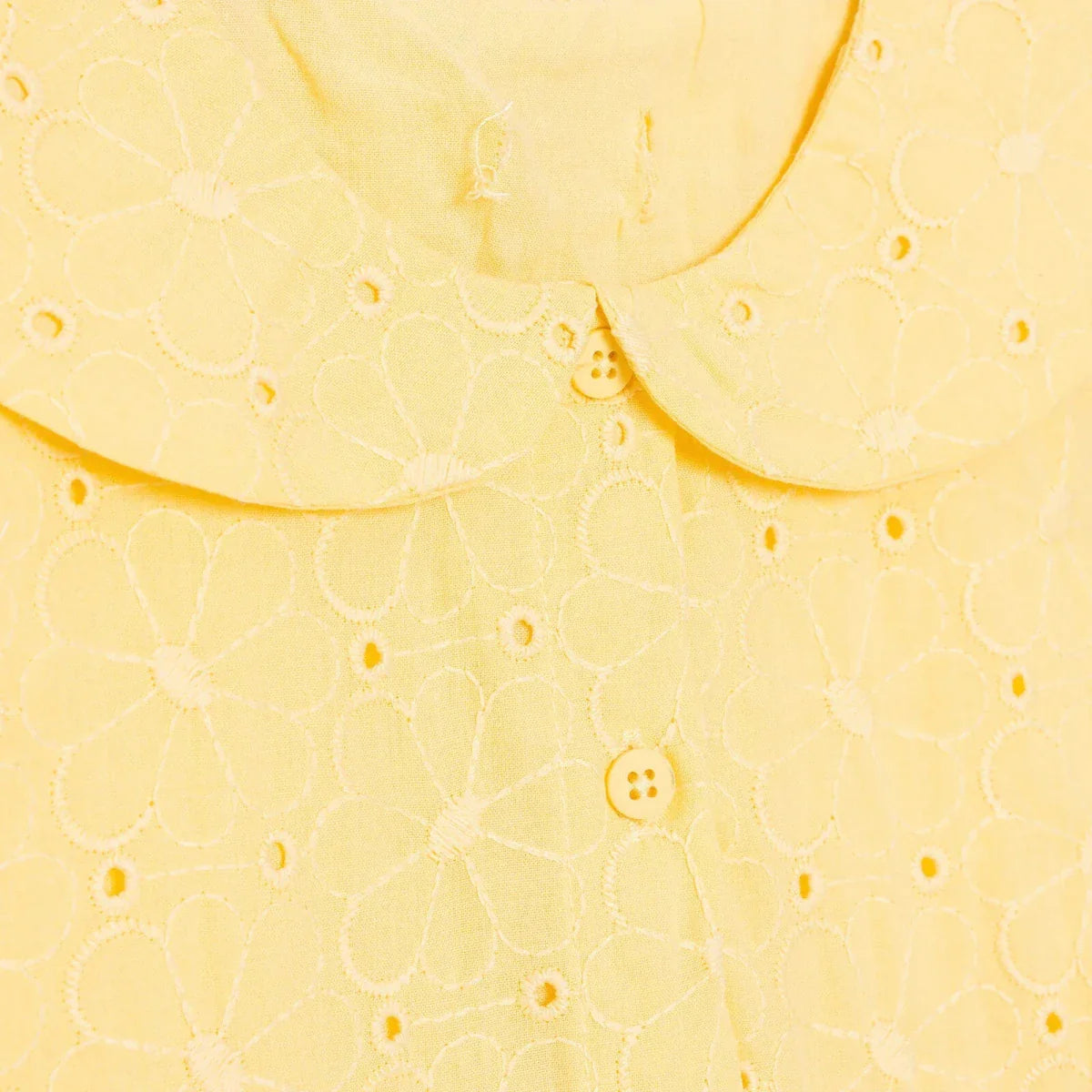 HelloBaby Girls Dress Buttoned Ditsy Flower Peter Pan Collar Short Sleeve - Yellow