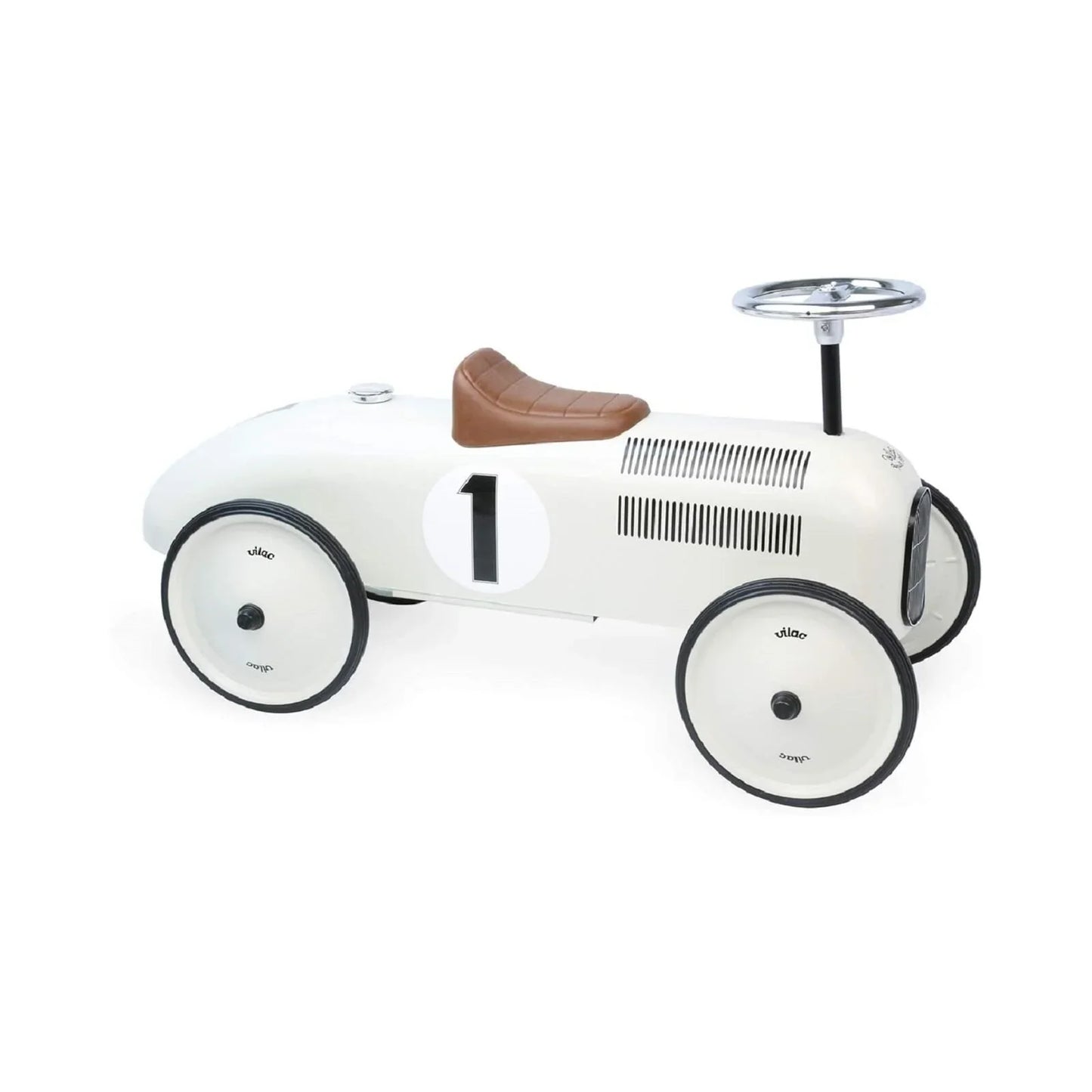 Vilac Ride On Metal Car Toy - Off White