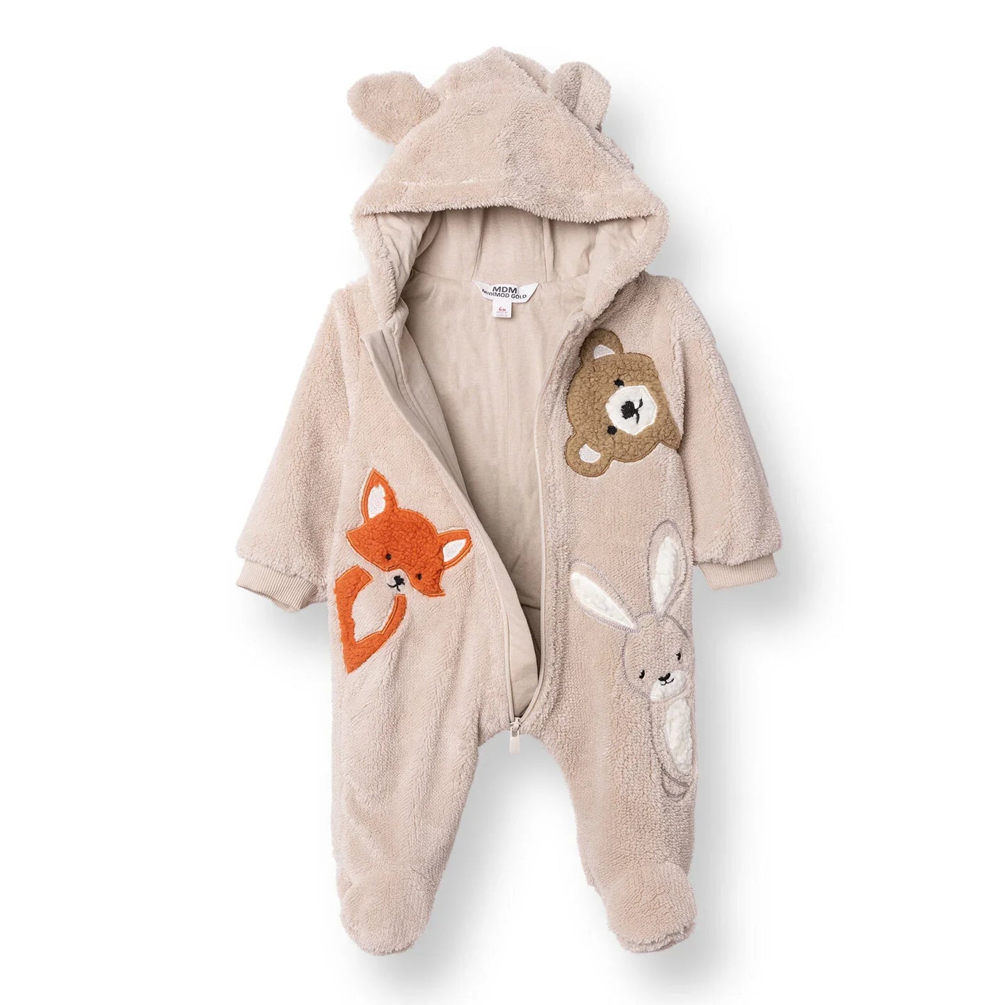 Midimod Newborn Welsoft Footed Jumpsuit - Ecru