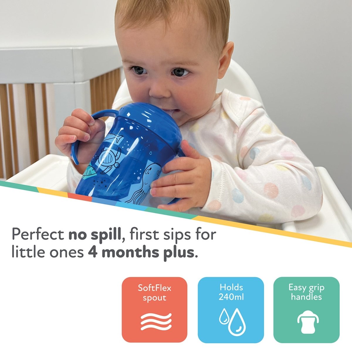 Nuby Grip N Sip Pack of 2 - Multicolour