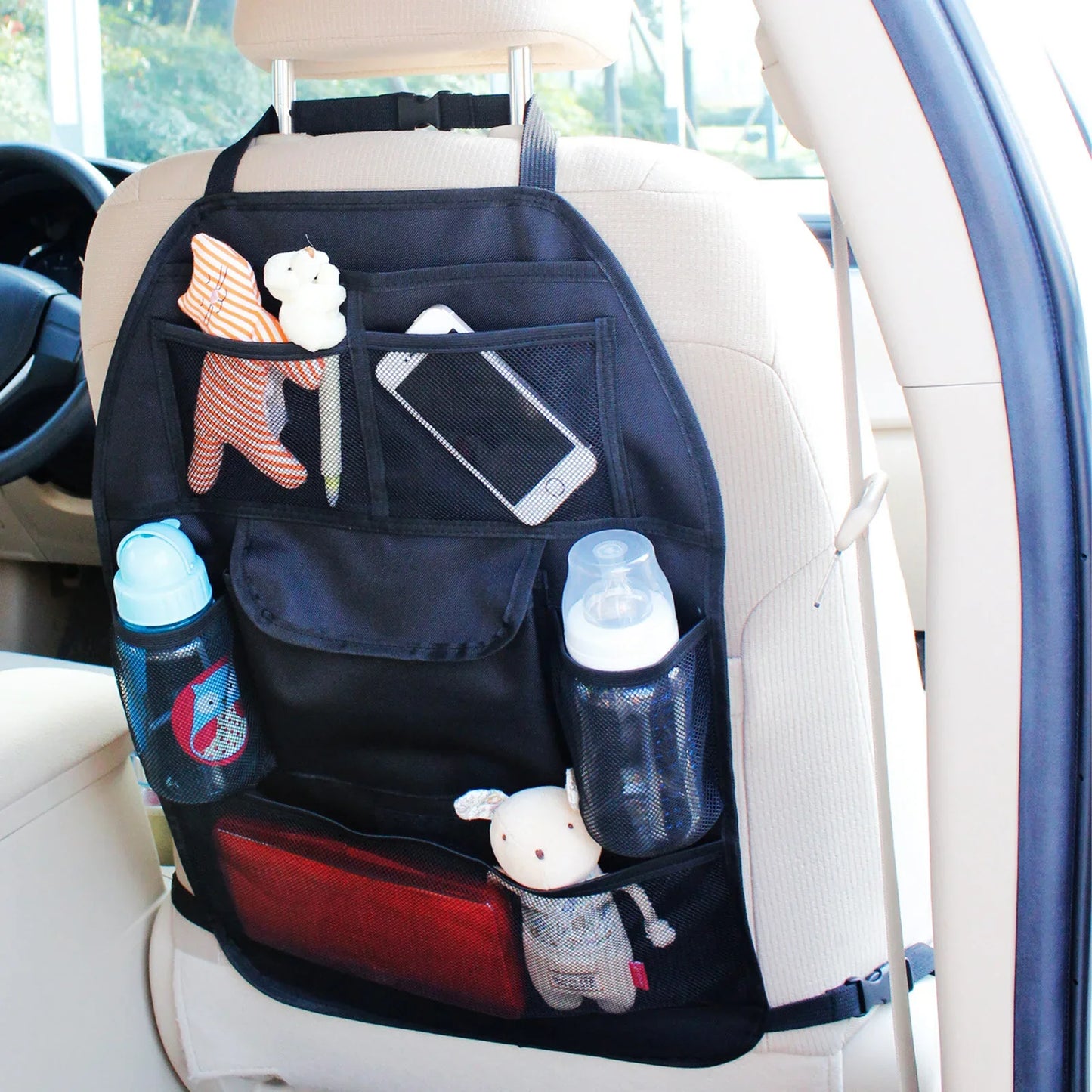 ebaby Plain Backseat Organiser-Black