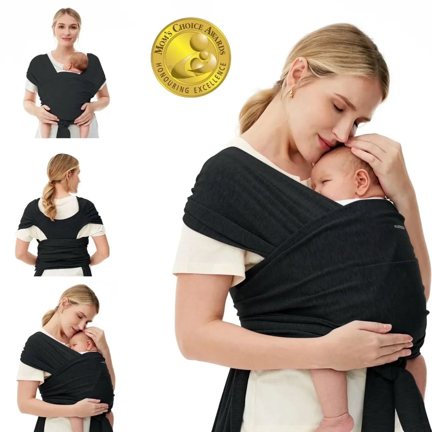 Momcozy Baby Wrap Carrier - Black