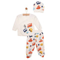 HelloBaby Newborn Baby Boy Body-Hat -Footed Bottom - Ecru