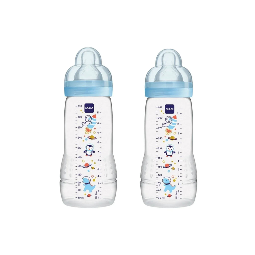MAM Easy Active Bottle 330ml Pack of 2 - Blue Assorted