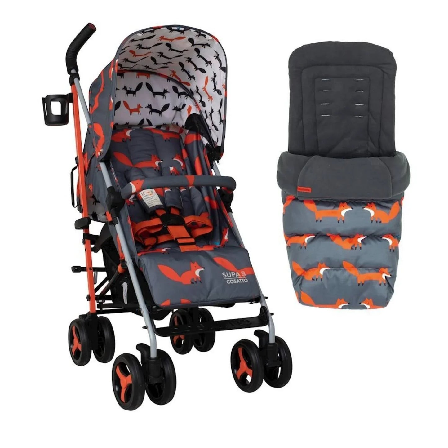 Cosatto Supa 3 Stroller - Charcoal Mister Fox