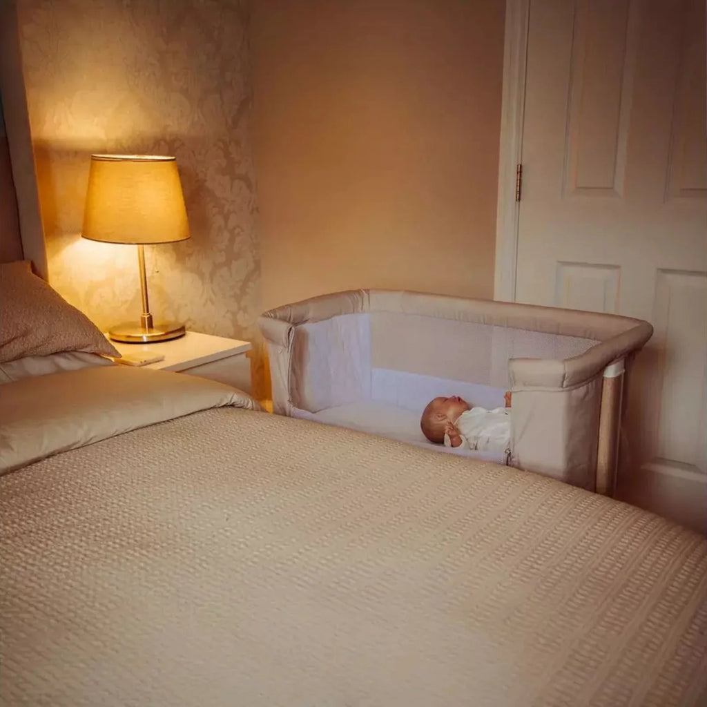 Red Kite Rockabye Bedside Crib - Oatmeal Colour