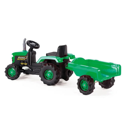 Dolu Ride On Pedal Tractor & Trailer - Green