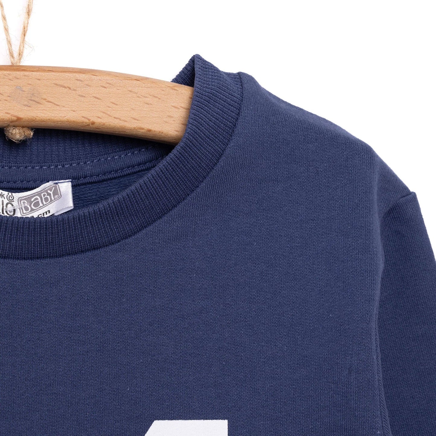 HelloBaby Basic Low Raised Lion Printed Sweatshirt - Navy Blue
