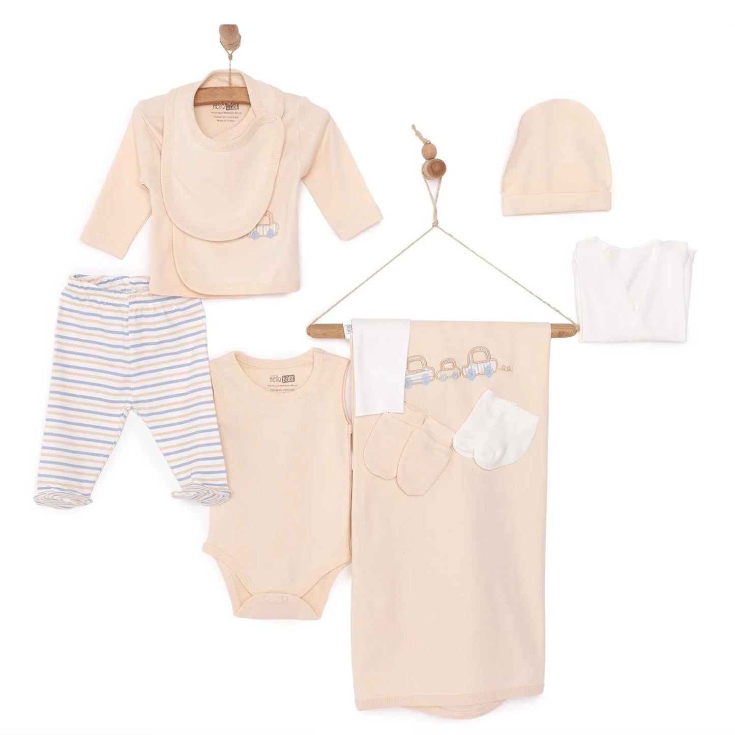 HelloBaby Boy 10 piece Newborn Set - Ecru