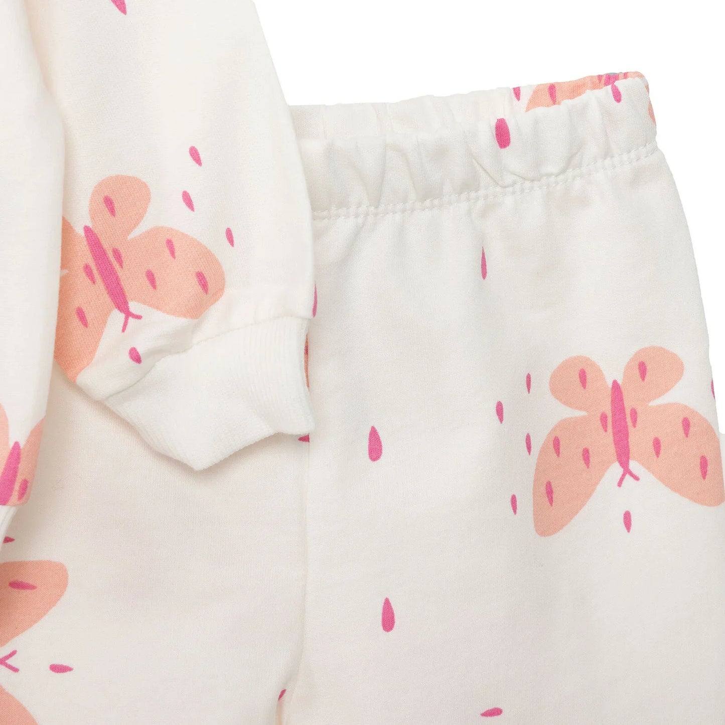 HelloBaby Basic Baby Girl Zippered Joggers - Ecru