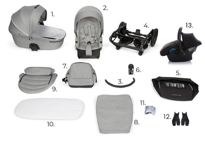 Noordi Fjordi 3in1 Travel System & Nursery Bundle, Dark Grey