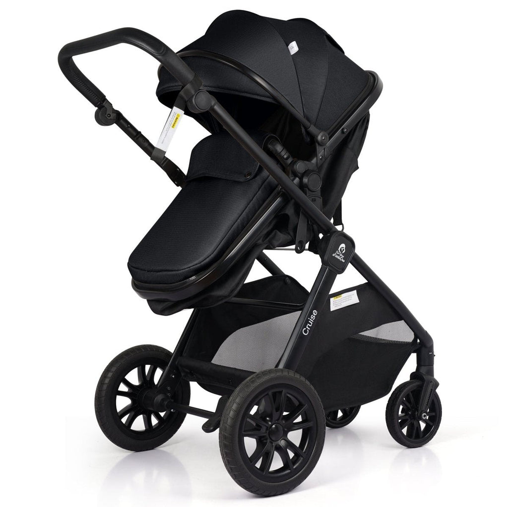 For Your Little One Cruise 3 In 1 Travel System With Car Seat And ISOFIX Base - Eclipse Black (Free Cupholder / Seat Liner Included!)