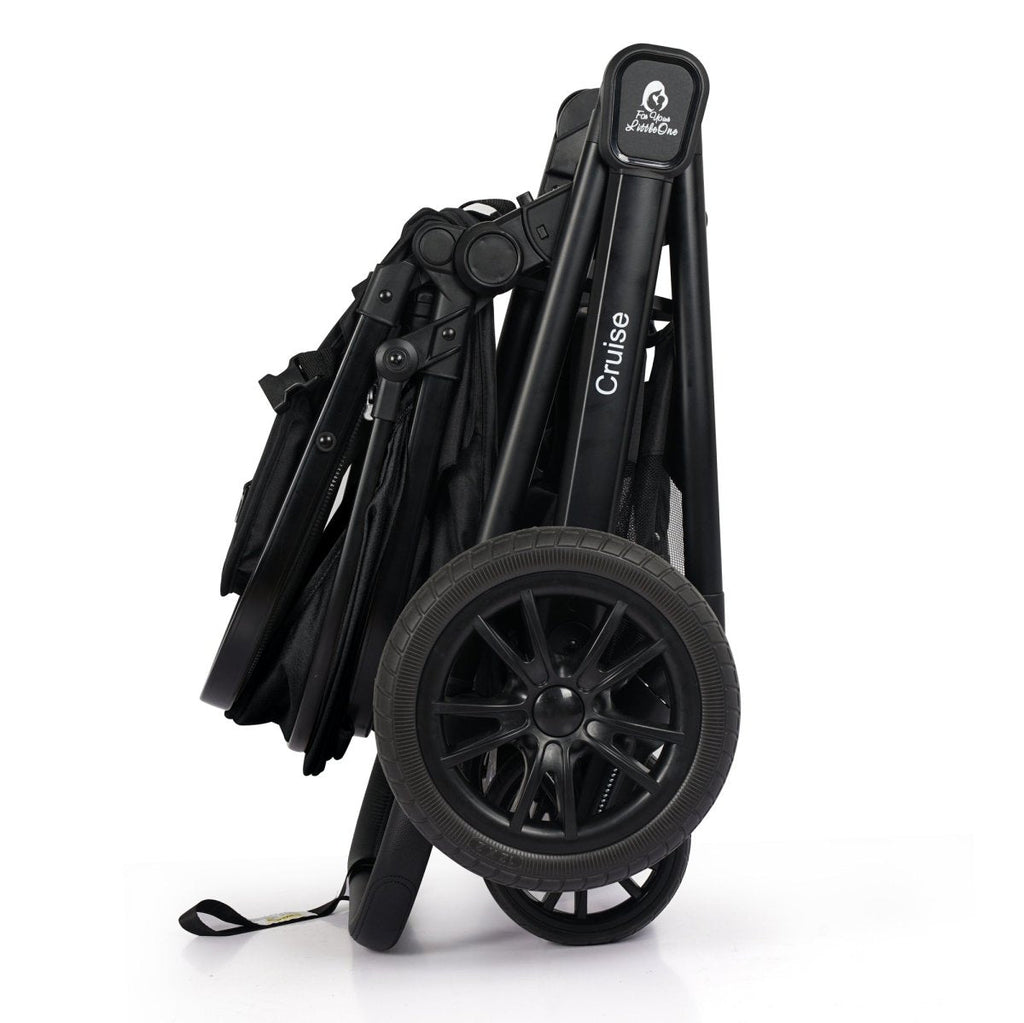 For Your Little One Cruise 3 In 1 Travel System With Car Seat And ISOFIX Base - Eclipse Black (Free Cupholder / Seat Liner Included!)