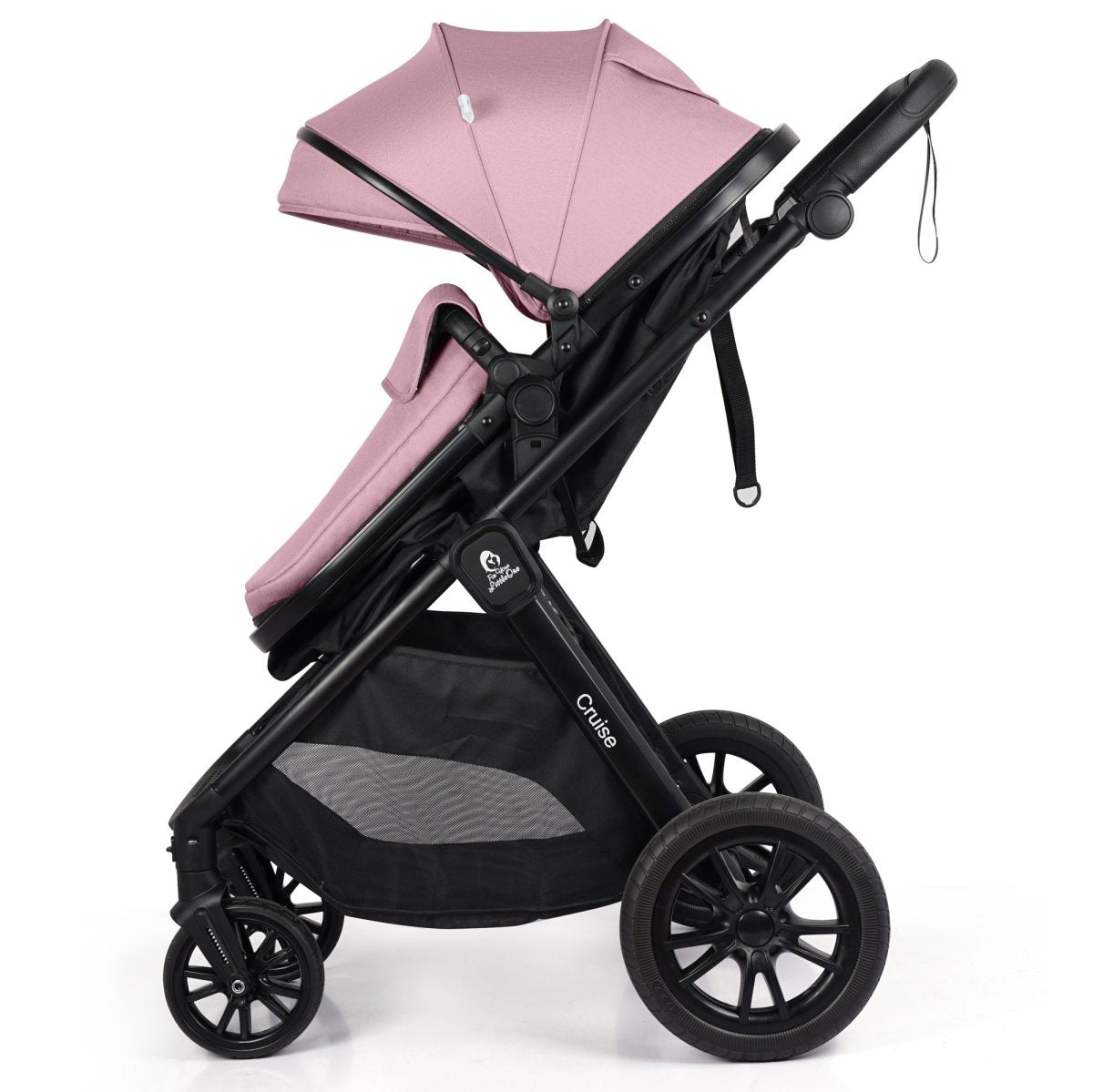 For Your Little One Cruise 3 In 1 Travel System With Car Seat And ISOFIX Base - Blush Rose (Free Cupholder And Seat Liner Included!)