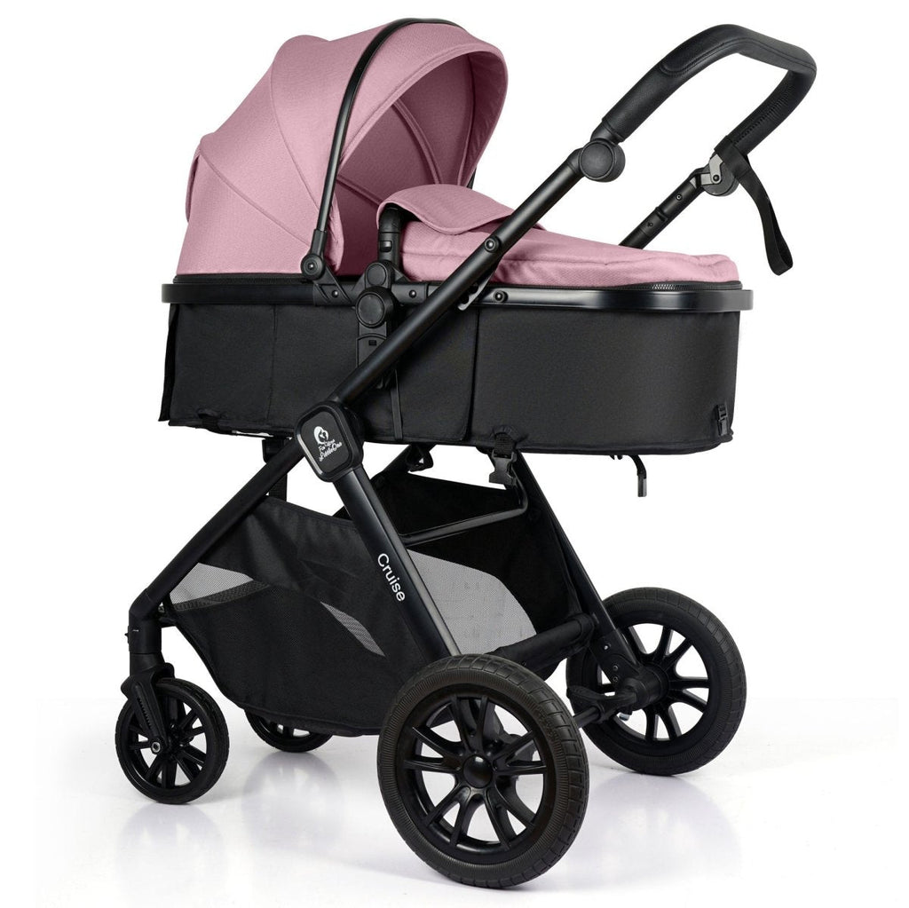 For Your Little One Cruise 3 In 1 Travel System With Car Seat And ISOFIX Base - Blush Rose (Free Cupholder And Seat Liner Included!)