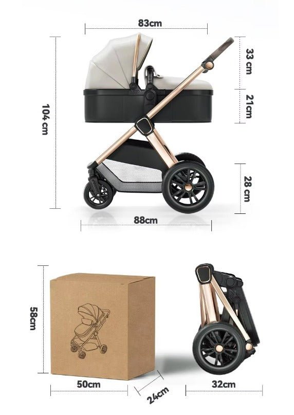 For Your Little One Cruise 3 In 1 Travel System With Car Seat And ISOFIX Base - Dune Beige (Free Cupholder And Seat Liner Included!)