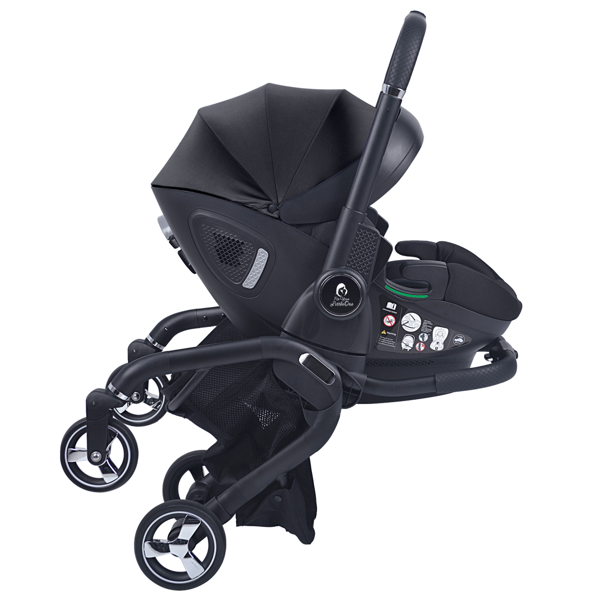 For Your Little One Qubi Infant Car Seat Stroller & Base - Eclipse Black