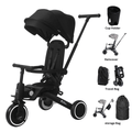 Foryourlittleone Xplor Ultimate 6 in 1 Foldable Trike - Jet Black (10m-4y)