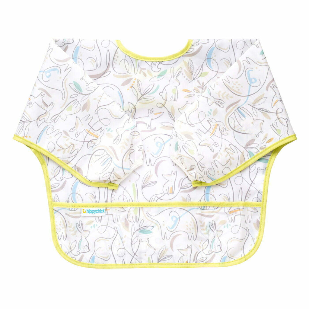 Hippychick Sleeved Bib in Animal Friends
