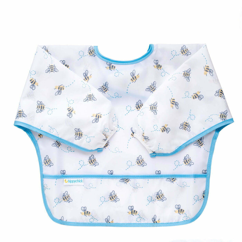 Hippychick Sleeved Bib in Busy Bees