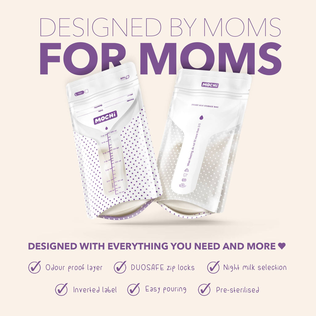 MOCHi Breast Milk Storage Bags – Double-Layered, BPA-Free