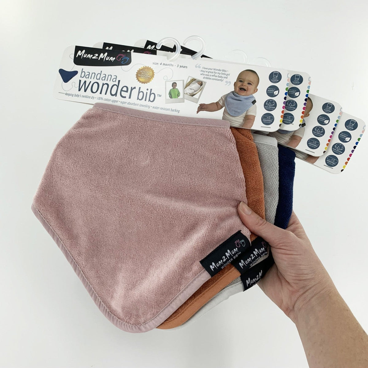 Mum 2 Mum Bandana Style Wonder Bib - Stone Grey