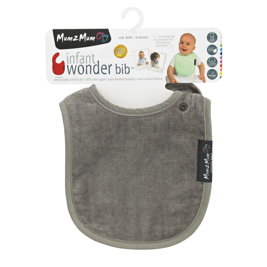 Mum 2 Mum Infant Wonder Bib - Mushroom Grey/Brown