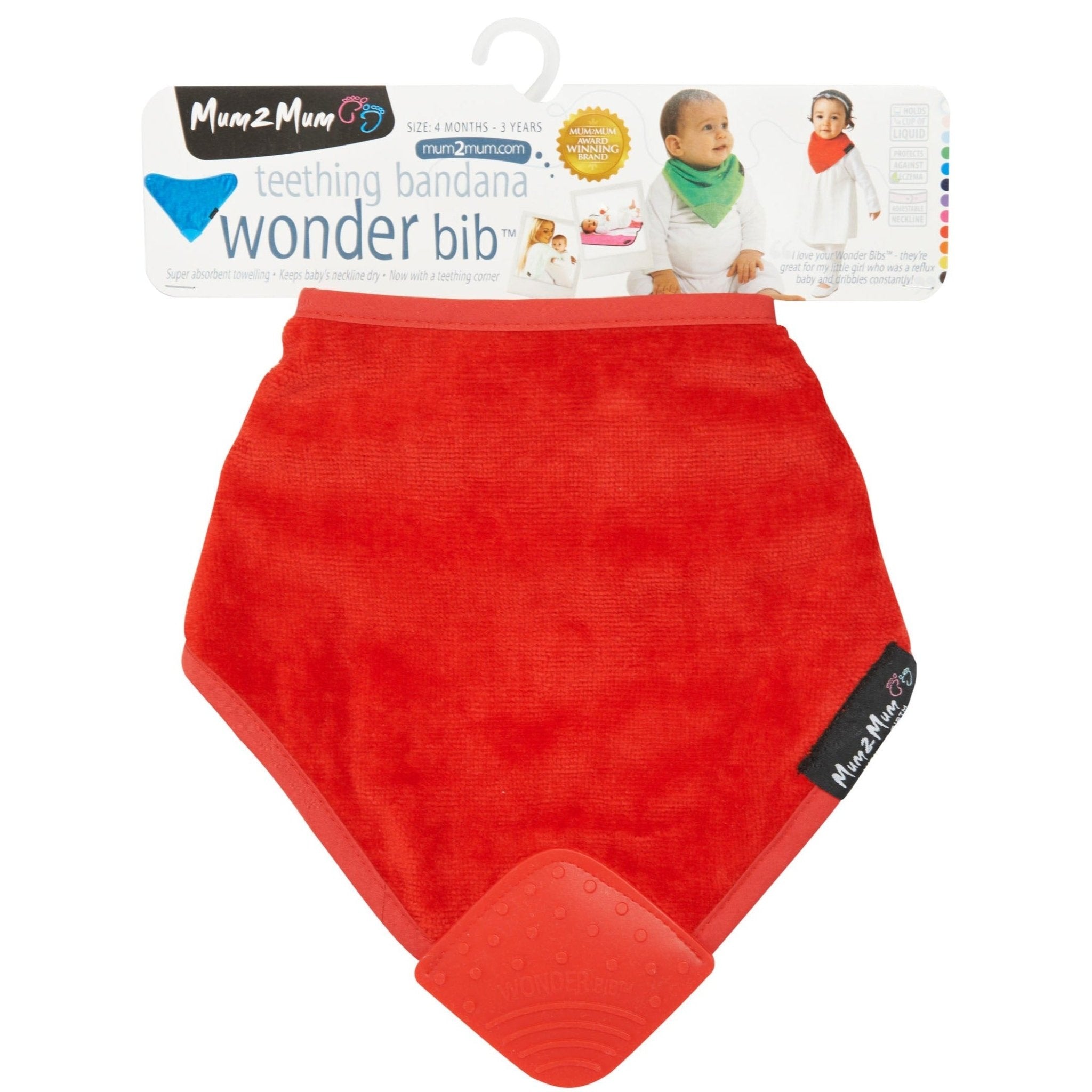 Mum 2 Mum Teething Bandana Wonder Bib - Red