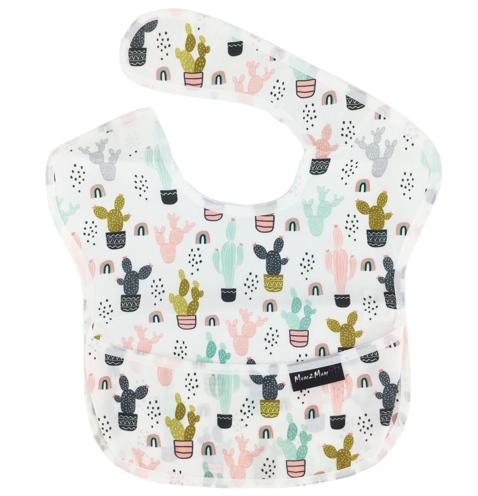 Mum 2 Mum Waterproof Wonder Bib - 2 Pack - Hearts & Cactus