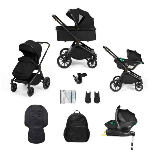 Ickle Bubba Altima Travel System with i-Size Stratus Car Seat & ISOFIX Base 12 pcs - Black