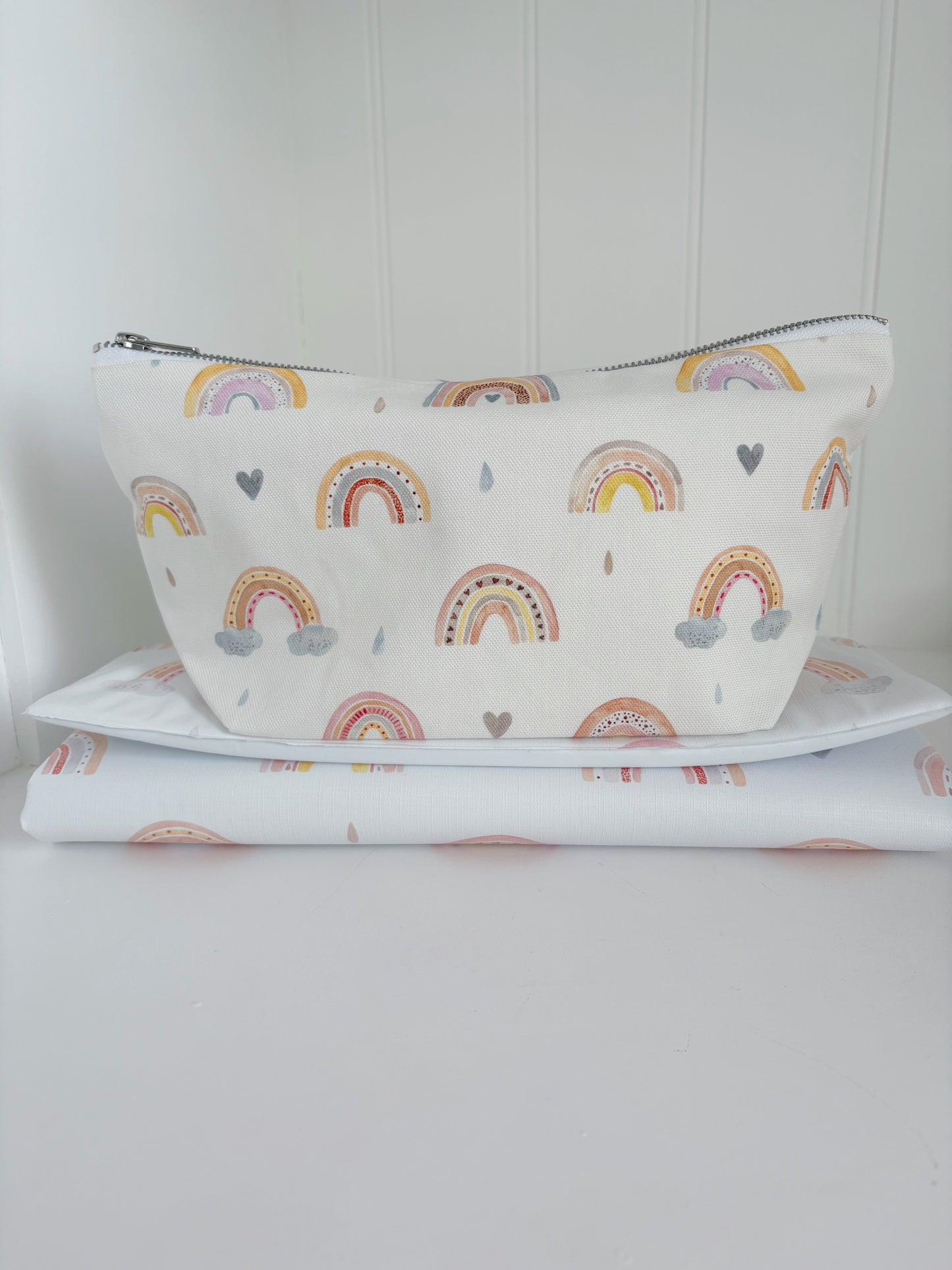 Nappy and wipes pouch - Beau Rainbow Print