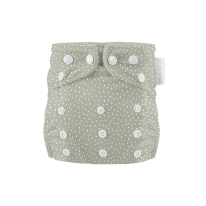 Newborn Reusable Cloth Nappy - Dottie Sage
