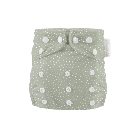 Newborn Reusable Cloth Nappy - Dottie Sage