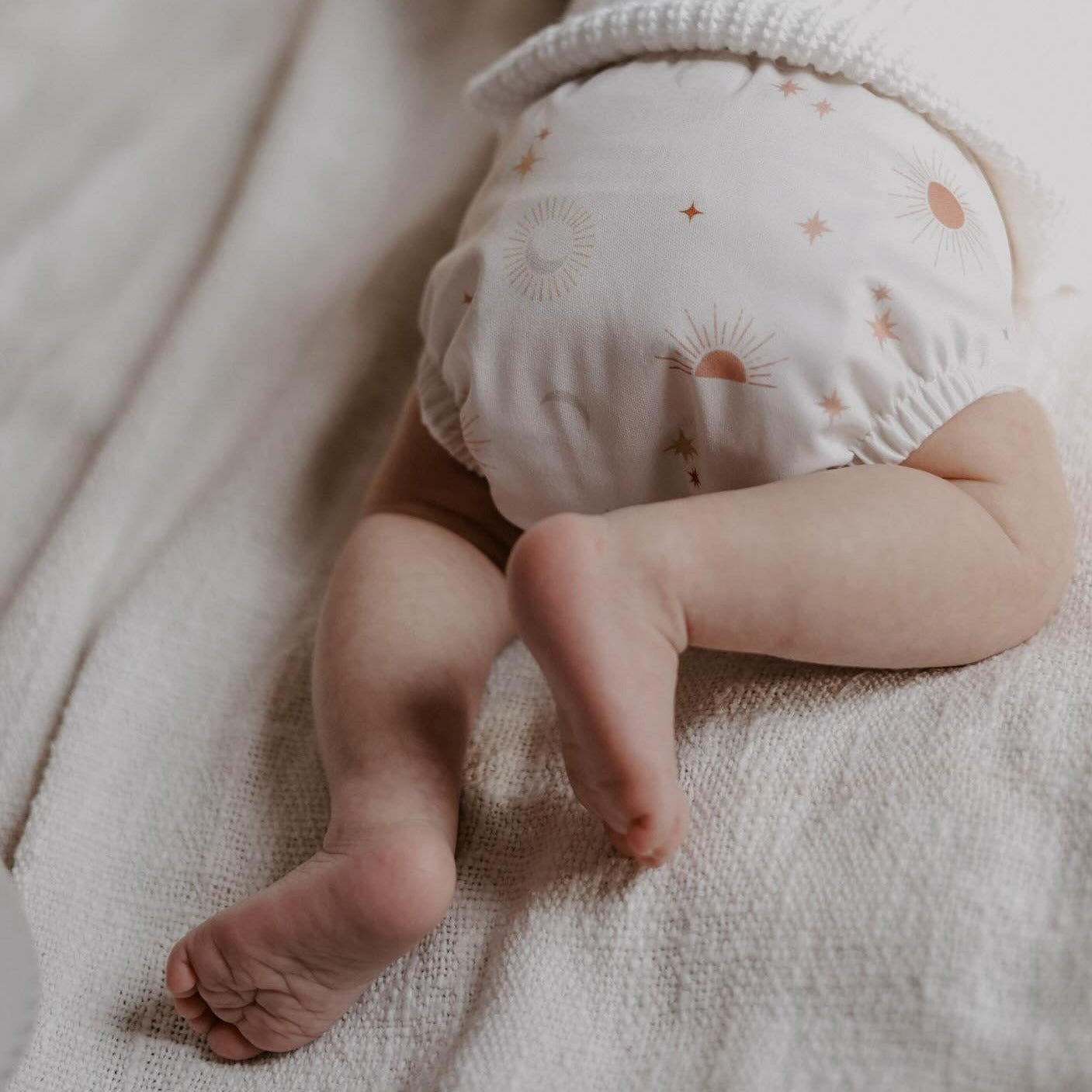 Newborn Reusable Cloth Nappy - Gingham Taupe