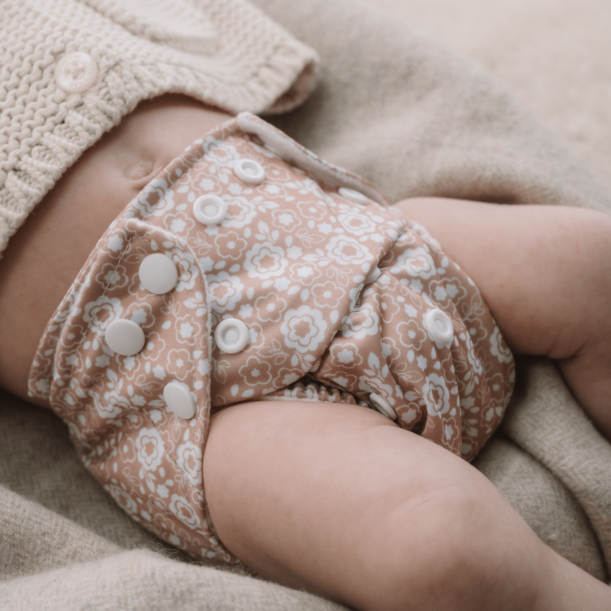 One Size All-In-One Reusable Cloth Nappy - Bloom