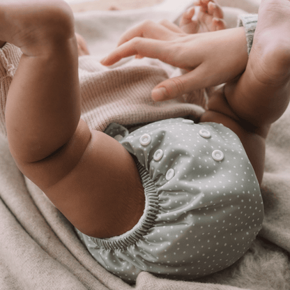One Size All-In-One Reusable Cloth Nappy - Dottie - Sage