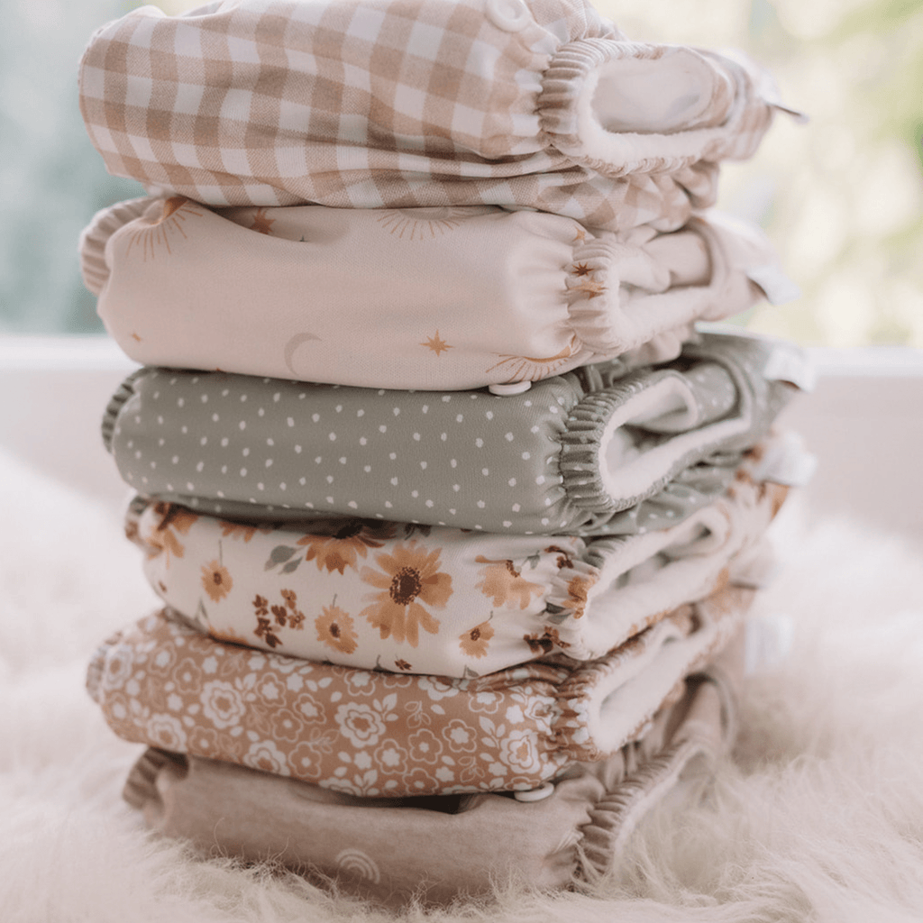 One Size All-In-One Reusable Cloth Nappy - Dottie - Sage