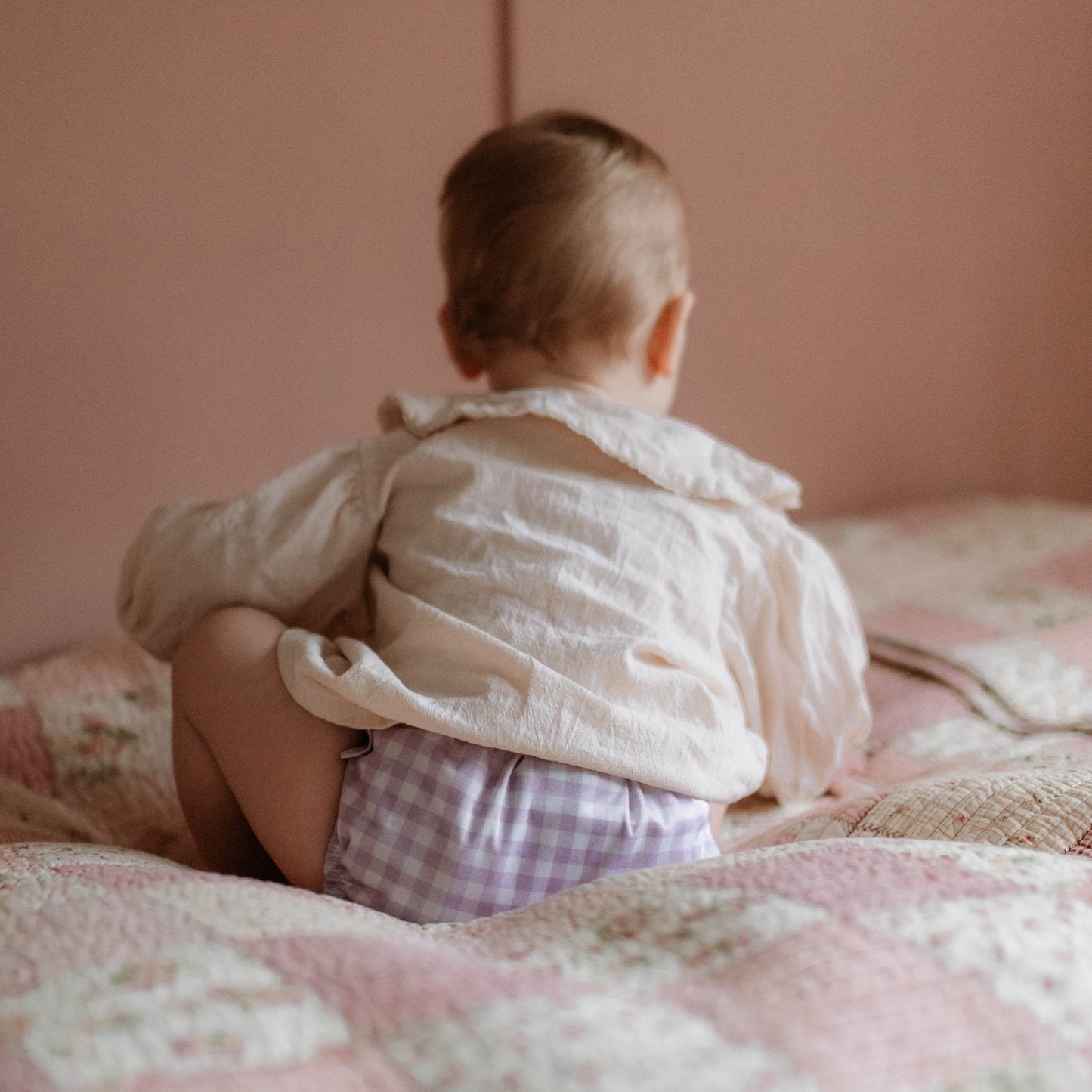 One Size All-In-One Reusable Cloth Nappy - Lilac Gingham